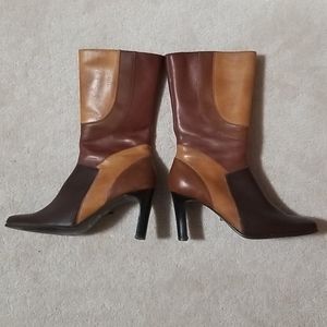 70s style vintage Patchwork leather boots